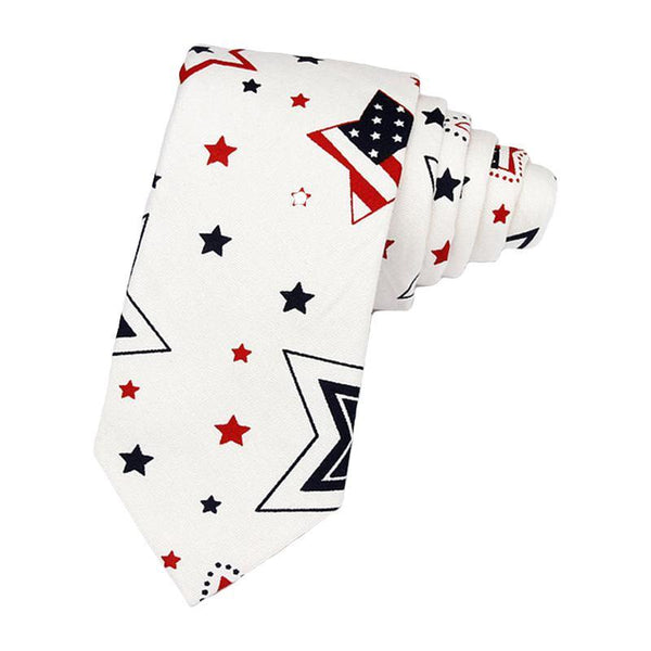 Creative Design Fashion Men Funny Print 6cm Cotton Tie