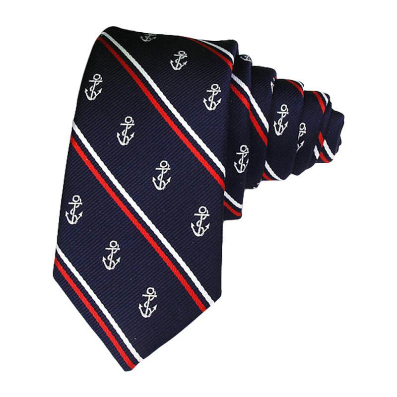 6cm Casual Style Gentlemen Fashion Anchor Print Polyester Tie