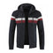 Hot Sale Men Thickened Cotton Stripes Printed Long Sleeves Hooded Warm Coat