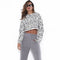 Casual Women Street Style Leopard Print Long Sleeves Crop Sweatshirt