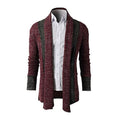 Hot Sale Men Cotton Patchwork Long Sleeves Knitted Slim Fit Cardigan