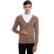 Casual Men Solid Color Cotton Long Sleeves V Neck Knitted Button Outerwear