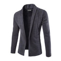 Simple Style Men Cotton Solid Color Long Sleeves Knitted Slim Fit Cardigan