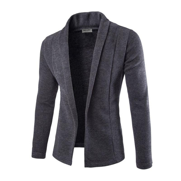 Simple Style Men Cotton Solid Color Long Sleeves Knitted Slim Fit Cardigan