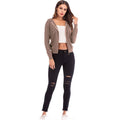 Women Casual Classic Design Solid Color Long Sleeves Zipper Jacket