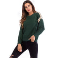 Women Loose Pattern Patchwork Long Sleeves Pullover Sweater