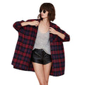 Fashion Classic Plaid Print Women Oversize Casual Style Blouse