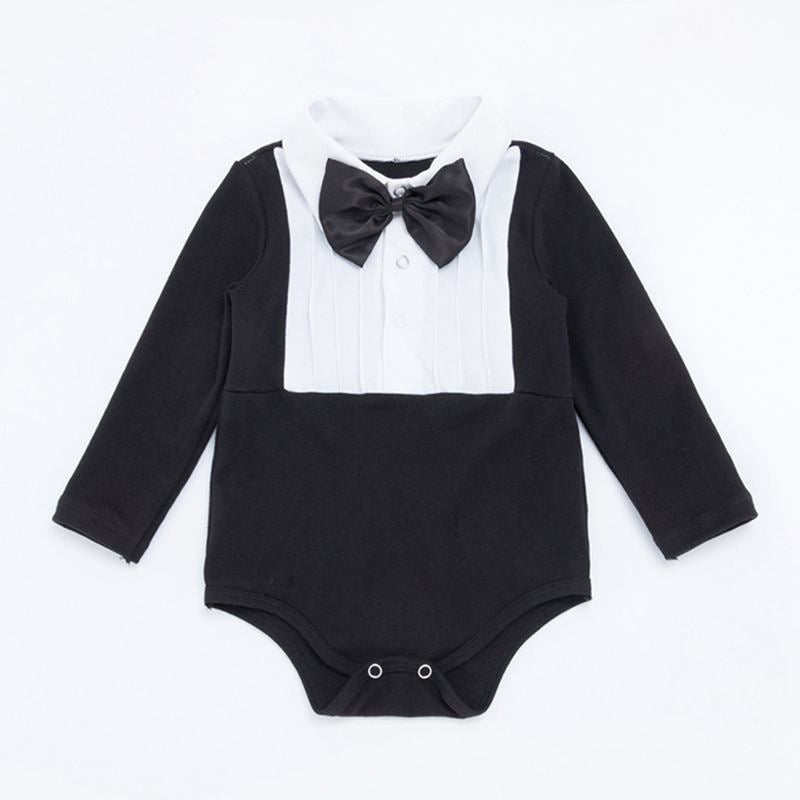 New Arrived Baby Boys Cotton Long Sleeve Suit Pattern Patchwork Bodysuit