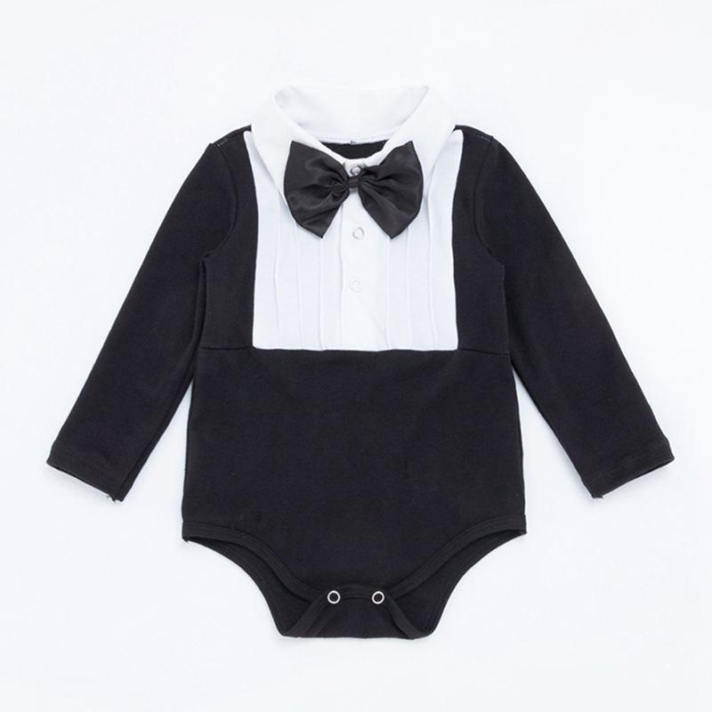 New Arrived Baby Boys Cotton Long Sleevs Suit Pattern Patchwork Bodysuit