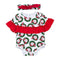Cotton Toddler Girls Cotton Short Sleeves Elk Printed Christmas Bodysuit With Headband