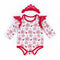 Christmas Baby Girls Cotton 2 Pcs Set Long Sleeves Printed Bodysuit And Headband