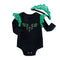 Christmas Baby Girls Cotton 2 Pcs Set Long Sleeves Printed Bodysuit And Lace Headband