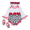3 Pcs Set Cute Toddler Girls Cotton Long Sleeves Floral Printed Bodysuit And Shoes And Headband