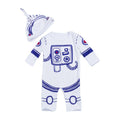 2 Pcs Set Baby Cotton Long Sleeves Space Suit Pattern Romper And Hat