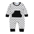 Newborn Long Sleeves Black Plus Sign Printed Romper