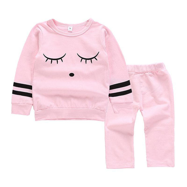 2 Pcs Set Girls Long Sleeves Sweatshirt And Pants