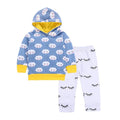 2 Pcs Set Babies Cloud Printed Hoodies And Pants