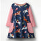 Girls Cotton Patchwork Horse Printed Long Sleeves Dress