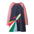 Girls Rocket Embroidered Patchwork Dress