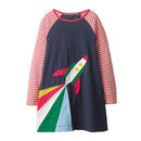 Girls Rocket Embroidered Patchwork Dress
