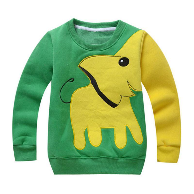 Boys Long Sleeves Elephant Pattern Cartoon Sweatshirt