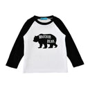 Kids Cotton Long Sleeves Patchwork Bear Printed Tops