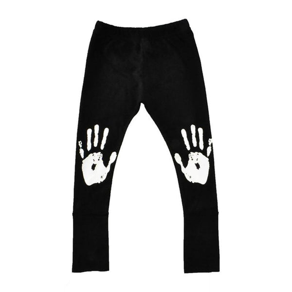 Kids Cotton Hand Printed Simple Style Pants