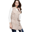 Fashion Sleeveless Women Solid Color Warm Pattern Cardigan