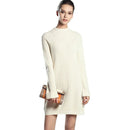 Long Length Women Solid Color Handmade Knitted Sweater Dress