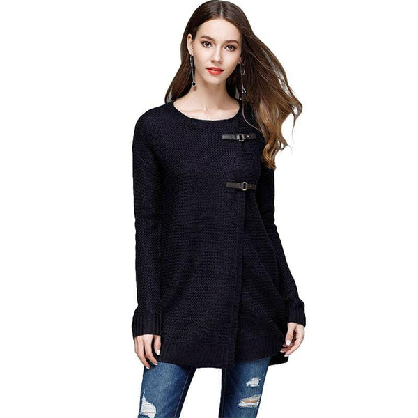 Women Autumn Knitwear Outfit Solid Color Cardigan