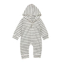 Baby Long Sleeves Stripes Printed Hooded Jumpsuit