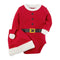 2 Pcs Set Christmas Babies Santa Claus Pattern Long Sleeves Bodysuit And Hat