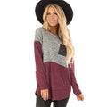 Women Casual Style Three Colors Optional Round Neck Pullover T-shirt