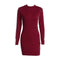 Fashion Round Neck Solid Color Long Sleeves Slimming Tight Dress