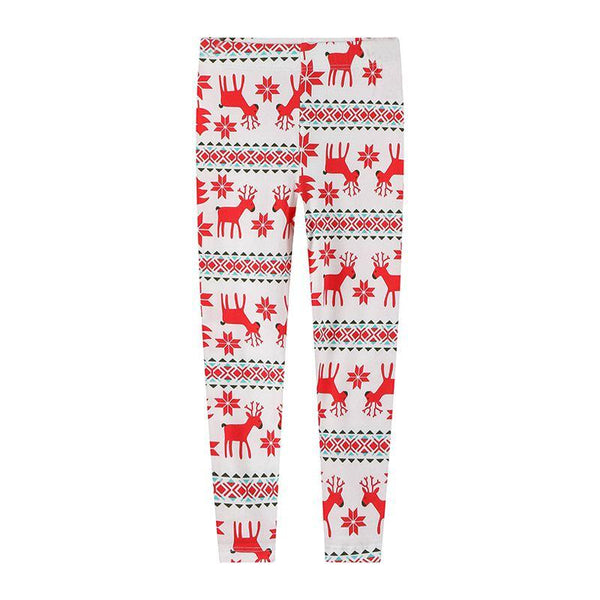 Girls Christmas Elk Printed Comfortable Leggings