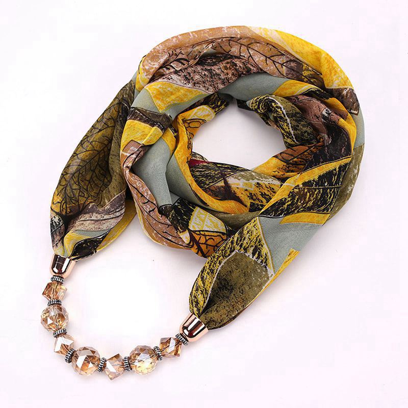 Fashion Women Unique Jewelry Autumn Winter Printed Chiffon Scarf