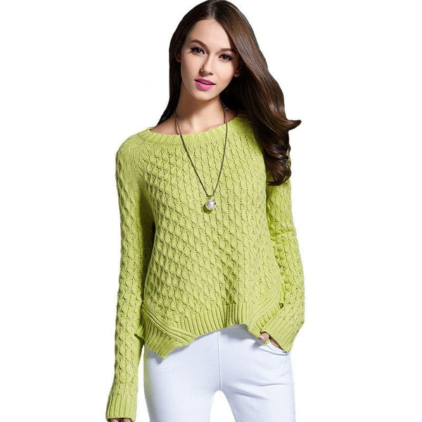 Women Classic Pattern Solid Color Fashion Knitting Sweater