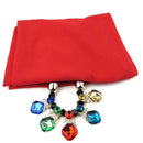 Women Multicolor Diamond Shape Gemstone Pendant Leisure Chiffon Scarf