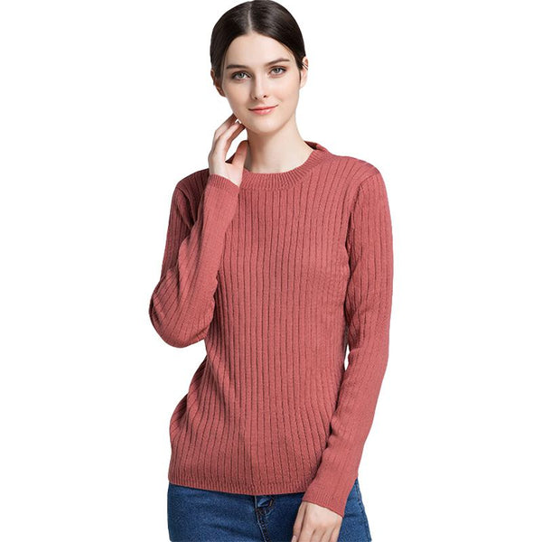 New Arrival Women Bright Color Knitting Top Pullover Bottoming Sweater