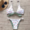 New Arrival Women Sweet Floral Printed Lace-up Design 2 Pieces Bikini Swimsuit