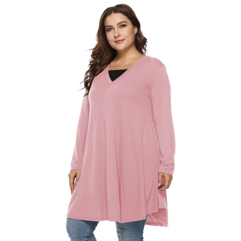 Fat Lady Fashion Loose Pattern Bright Color Plus Color Blouse