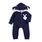 Cute Babies Cotton Long Sleeves Bunny Ear Pattern Zipper Hooded Romper