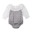 Baby Girls Cotton Patchwork Floral Printed Bodysuit