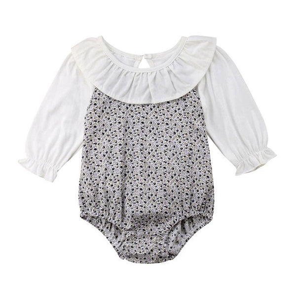 Baby Girls Cotton Patchwork Floral Printed Bodysuit