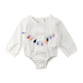 Baby Girls Cotton Tassel Design Long Sleeves Bodysuit