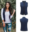 Women Classic Design Solid Color Winter Thickening Fleece Lined Vest