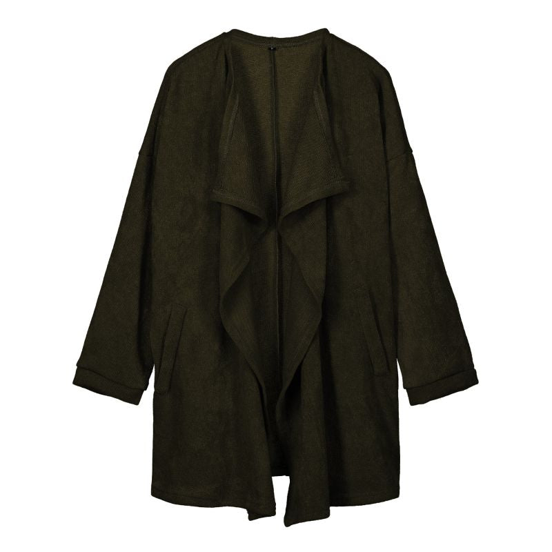 Elegant Women Winter  Casual Style Big Lapel Collar Medium Length Coat