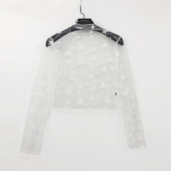 Sexy See-through Mesh Fashion Lady Bottoming Crop Top