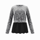 Women Casual Style Patchwork Knitting Bottoming Blouse