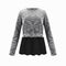Women Casual Style Patchwork Knitting Bottoming Blouse
